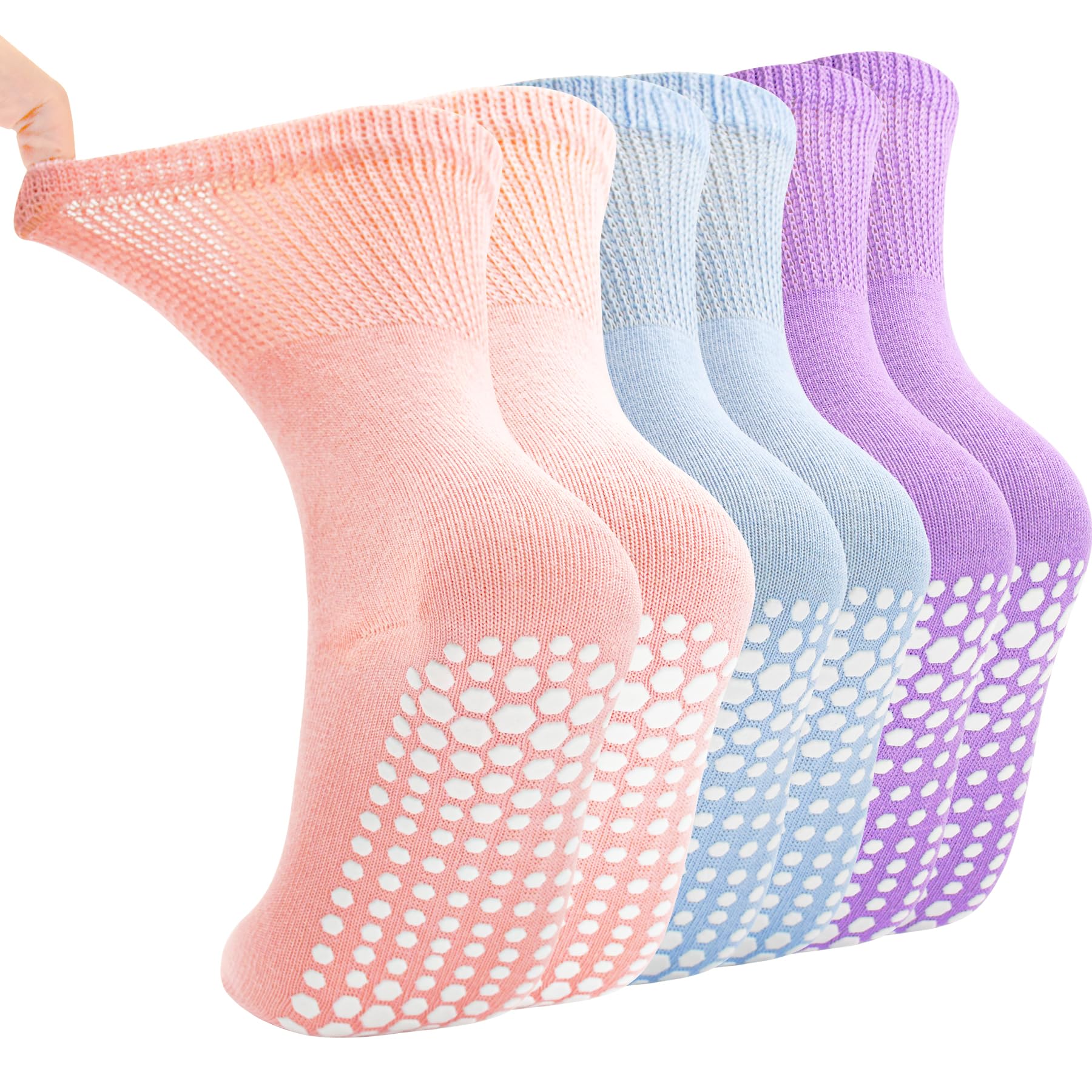 ARERWA Stoppersocken für Damen Yoga Pilates Socken 3 Paar Antirutsch Socken Rutschfeste Sport für Yoga, Pilates, Barre, Tanz, Barfuß, Trampolin, Zuhause, Krankenhaus 35-40