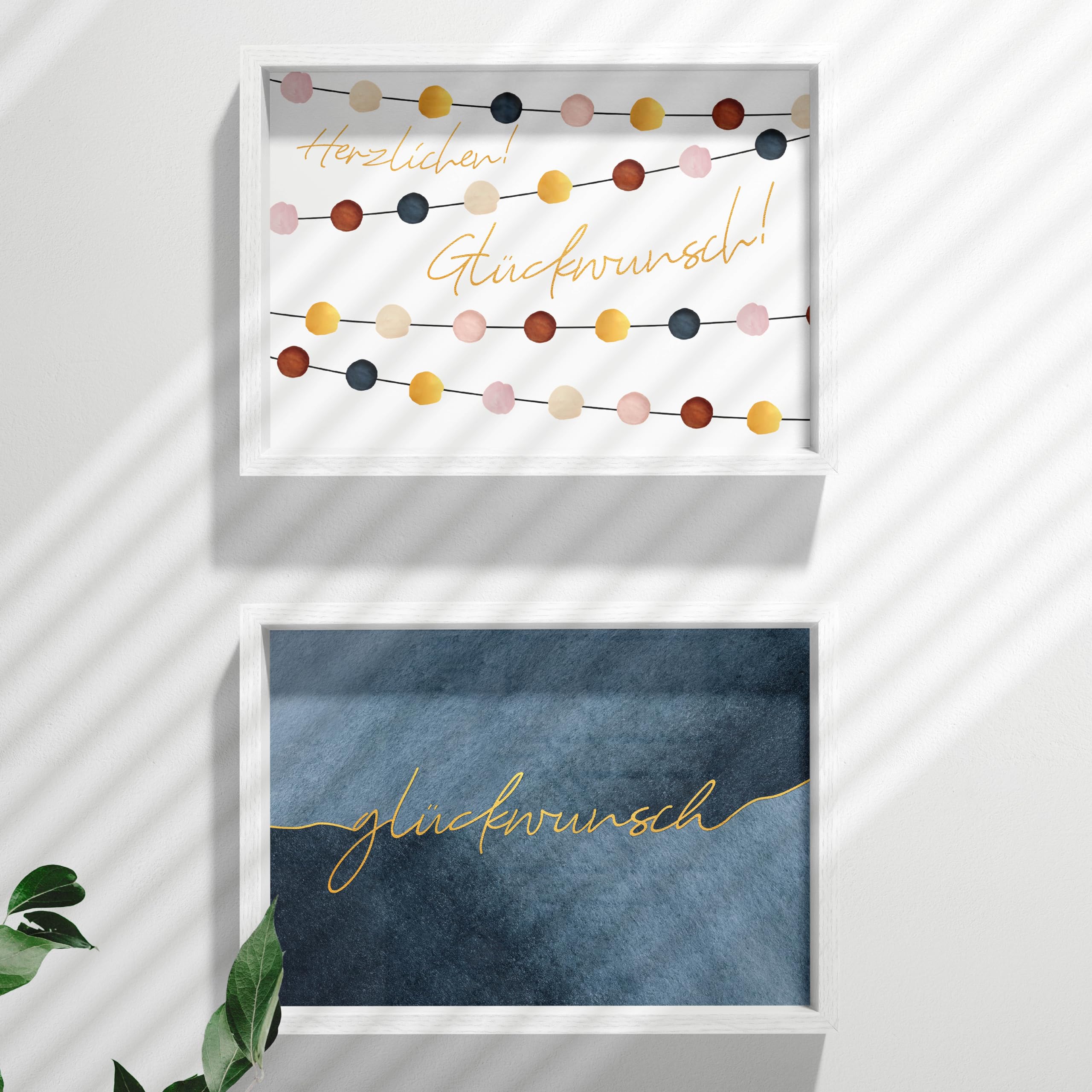 10 Gold-Postkarten Zum Geburtstag – Extra Groß (17,5x12 Cm), Golddruck, Auf FSC-Papier, Mix-Set