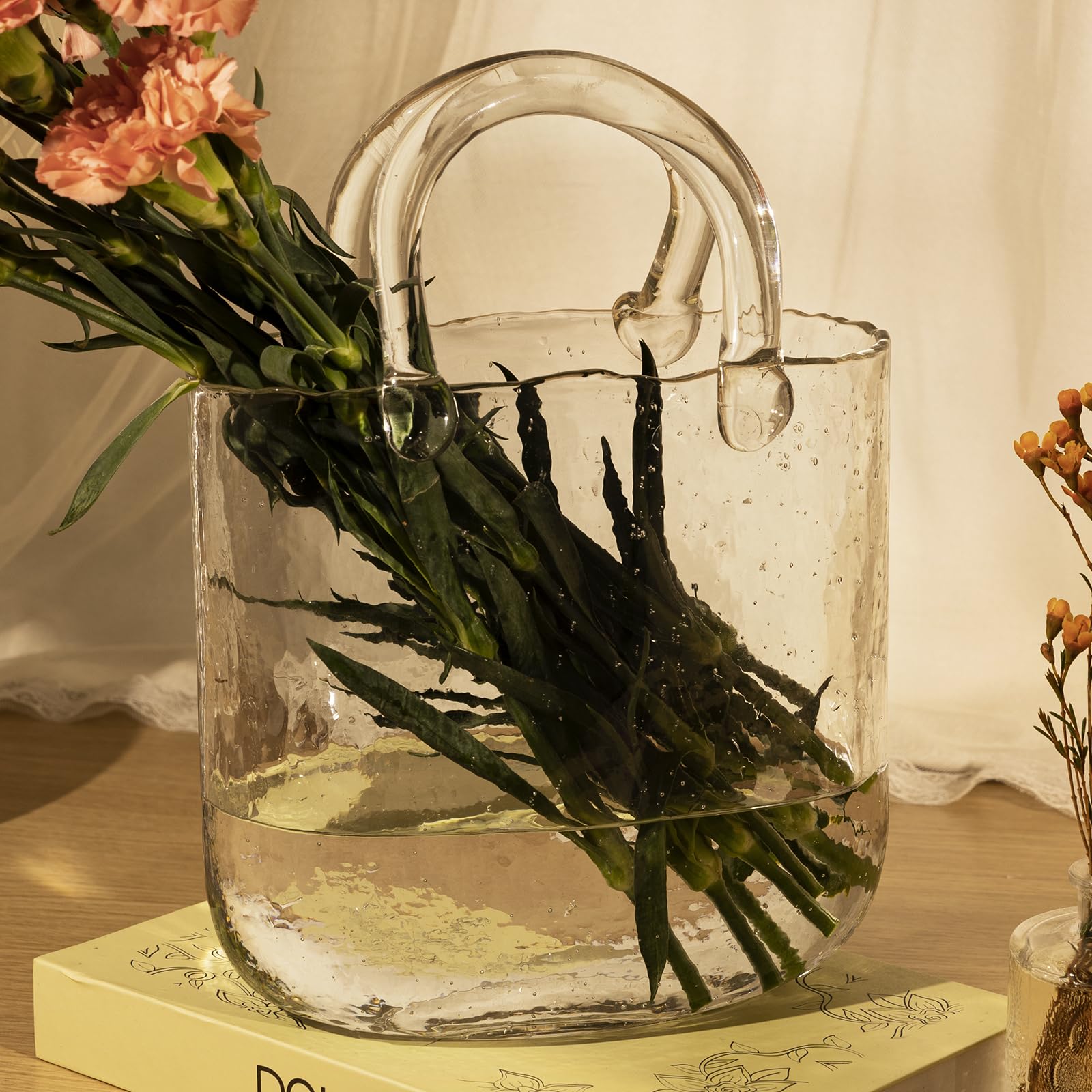 LIFKOME Florero Hidropónico De Amor Florero De Vidrio Transparente Florero De Escritorio Florero De Vidrio Cilindro De Vidrio Jarrones De Vidrio