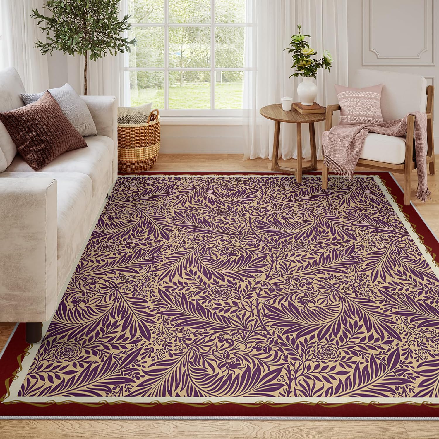 Amazon.com: Vintage Flower Boho Accent Rugs for Bedroom Larkspur