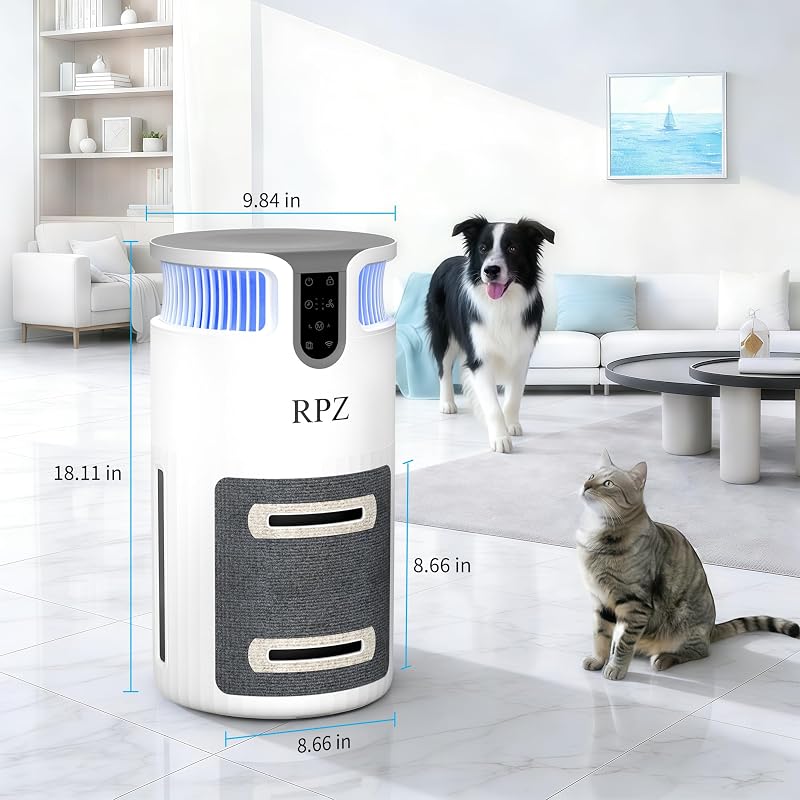 RPZ Smart Pet Air Purifier with WiFi, Washable HEPA Filter image 2