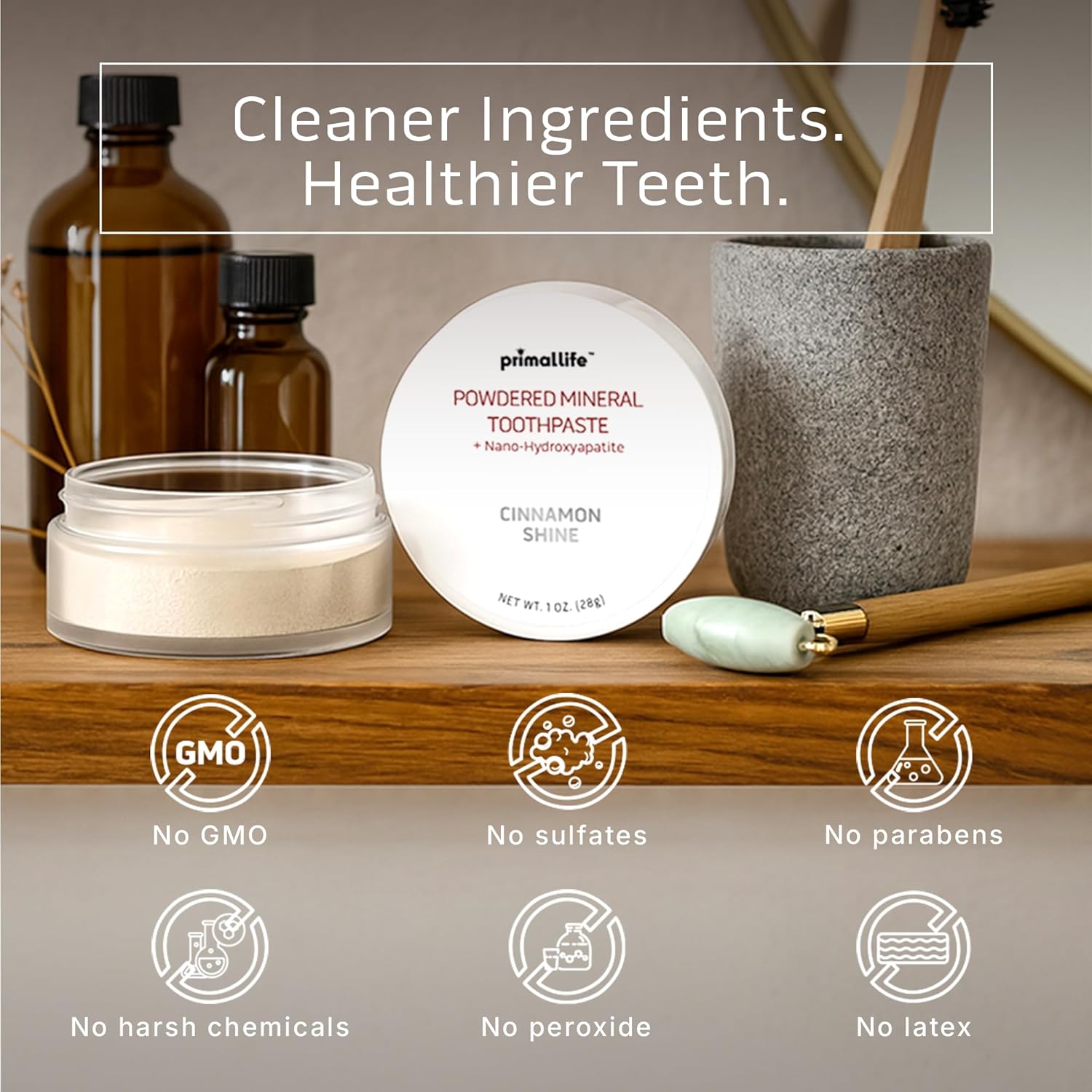 Primal Life Organics - Dirty Mouth Toothpowder, Flavored Essential Oils with Natural Kaolin & Bentonite Clay, Organic, Vegan (1 Ounce (Pack of 1), Cinnamon)