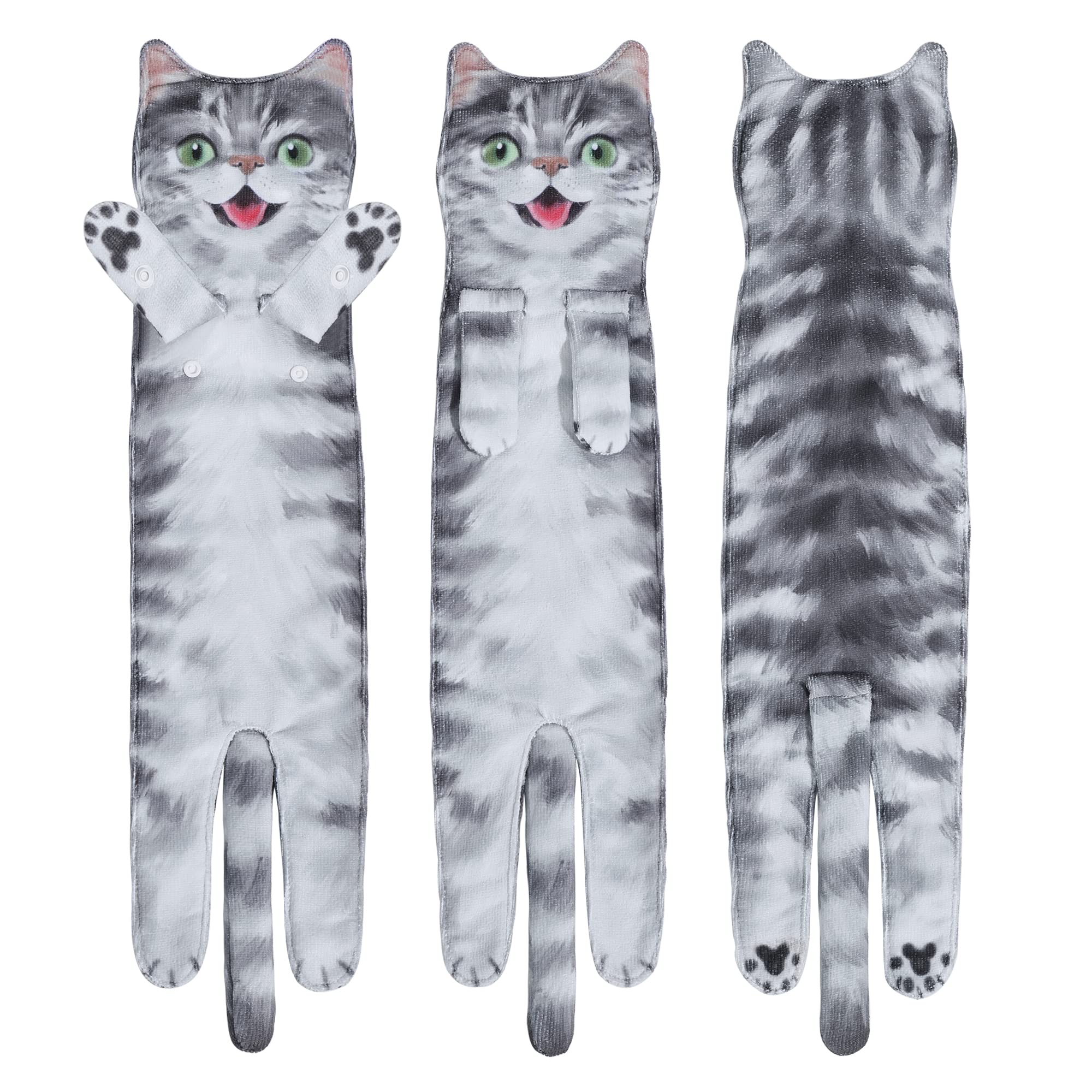 Asciugamano A Forma Di Gatto In Microfibra – Morbido, Rapido Assorbimento, Con Testa 3D, Perfetto Per Bagno, Cucina E Come Regalo Per Gli Amanti Dei Gatti