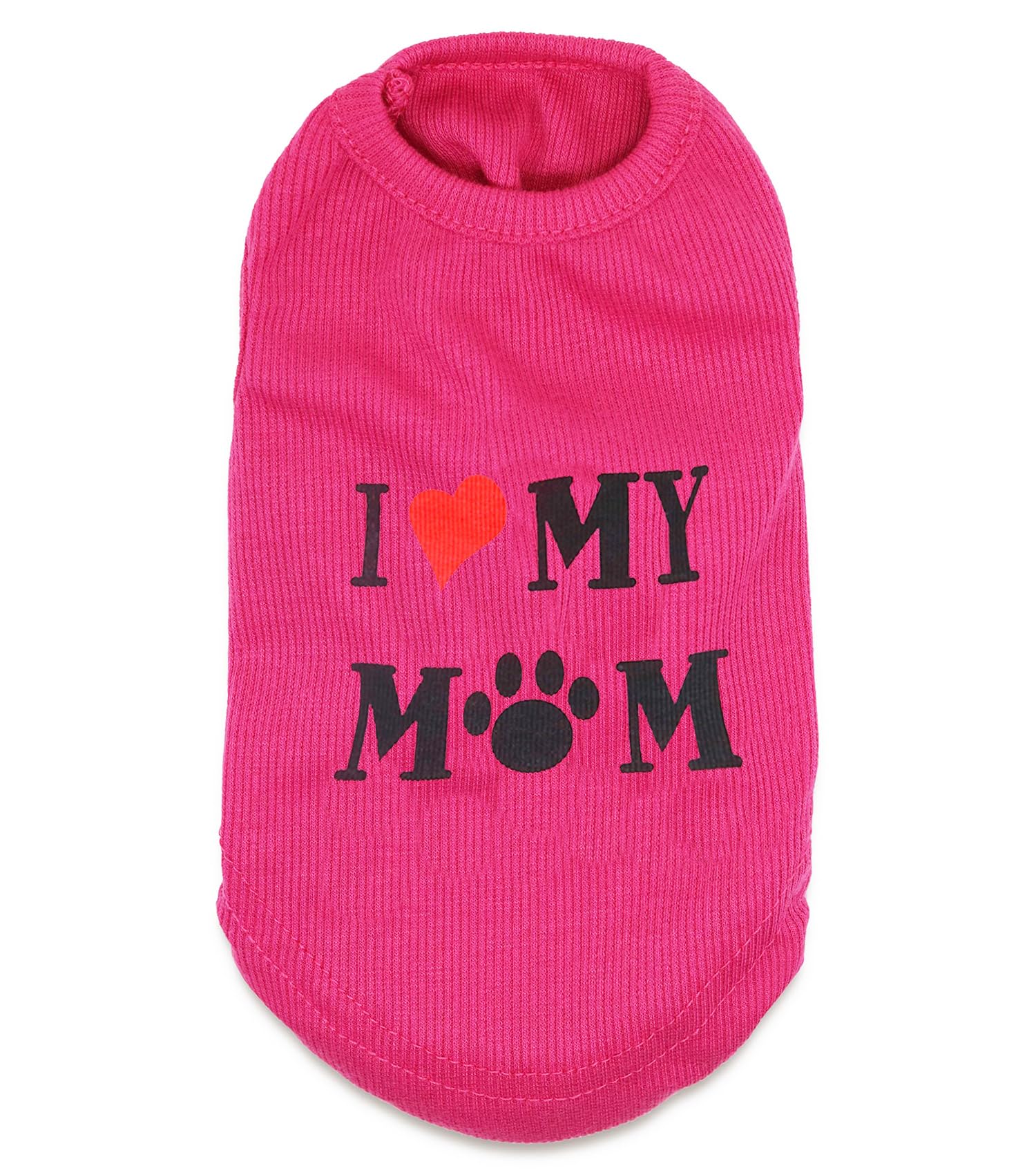 DroolingDogI Love Mom Dog Shirt - Pink, Medium - Dog T-Shirt - Cotton/Polyester - Small Dogs - Summer
