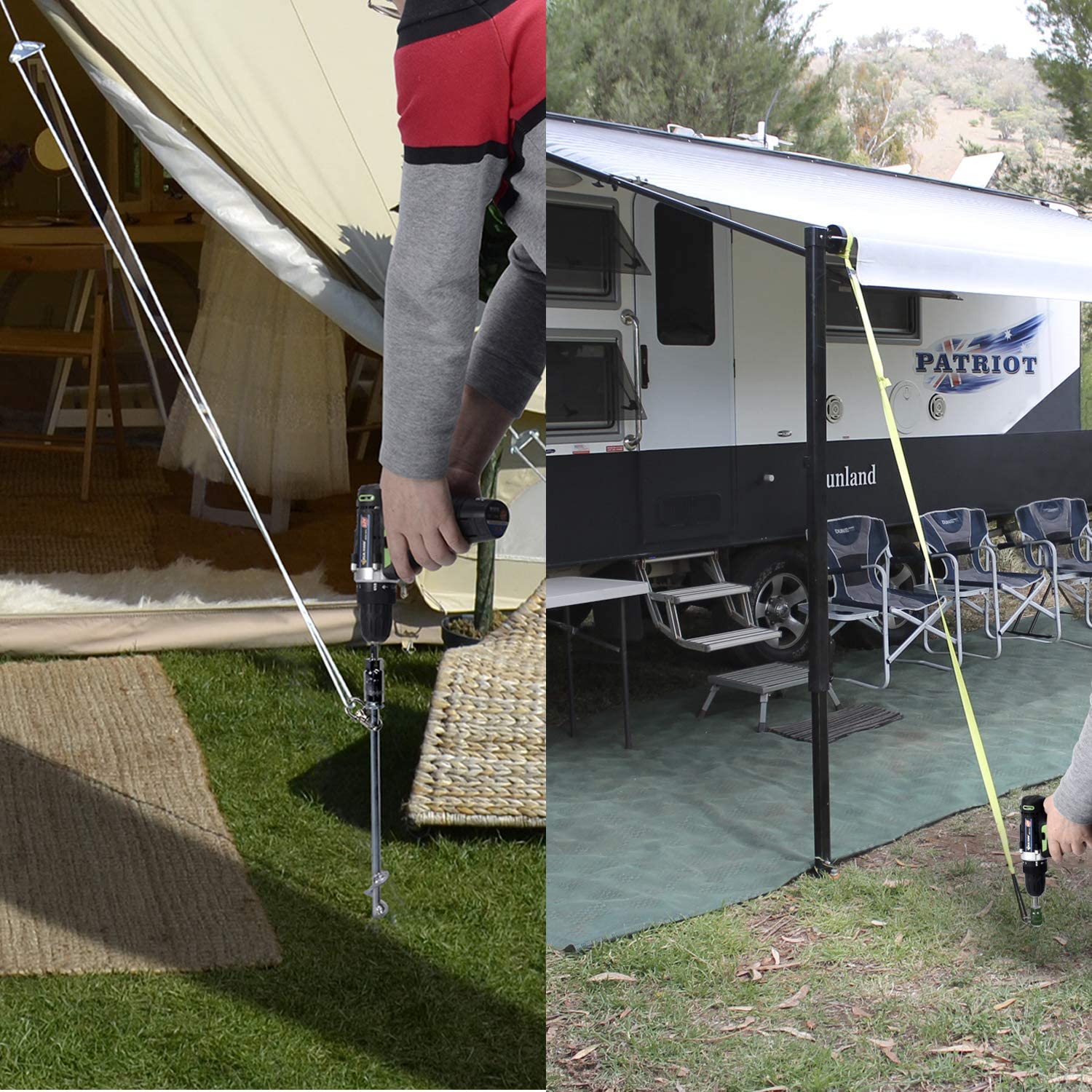 Buy Ground Anchors Screw in Tent Stakes Heavy Duty Trampoline