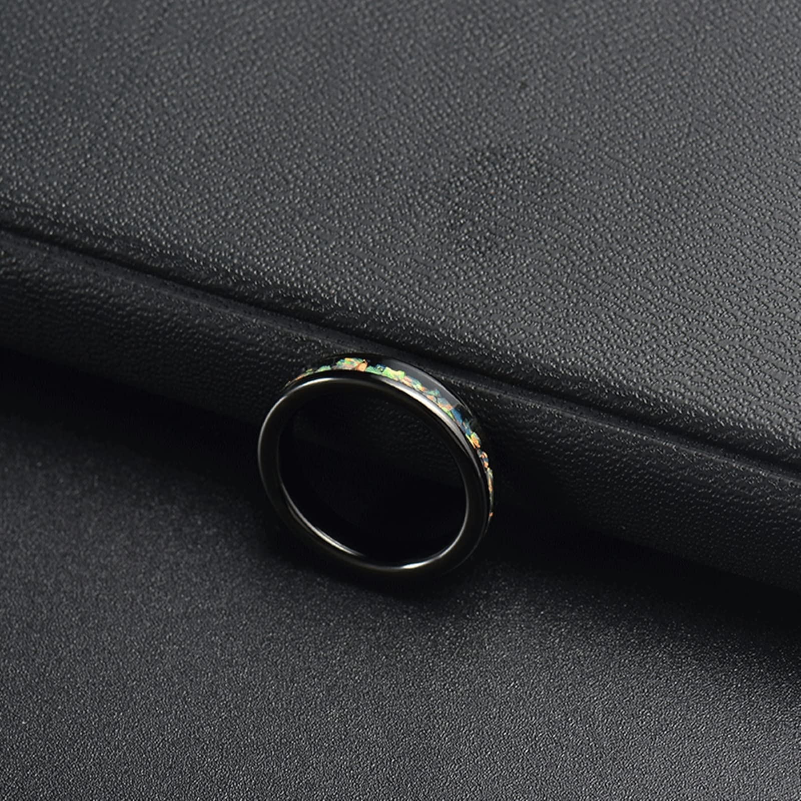 Epinki Wolfram Kette Paare Liebe mit Gravur EIN Leben lang an deiner Seite, Ringe Anhänger Bunt Muschel Ketten Paare 2 Stück, Schwarz für Damen & Herren, Breite 4MM