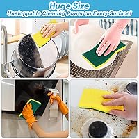 Vista 34 de AIDEA Esponjas antiarañazos, 12 unidades, esponja natural para utensilios de cocina antiadherentes, esponjas de cocina, esponja de celulosa