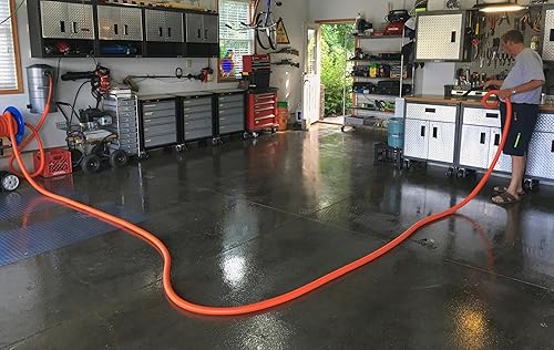 Vista 7 de Cen-Tec Systems 97613 Carrete de manguera de acero inoxidable y kit de accesorios para aspiradora húmeda/seca, naranja