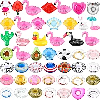 48 Pack Inflatable Drink Holders Drink Floaties Beer Floaties for Pool Drink Floats for Adults Cup Floaties Floaty Drink Holders for Swimming Pool Party Drinks Kids Bath Toys Beer Beverage Accessories