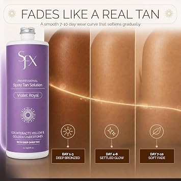 SunFX Violet Royal Spray Tan Solution 1 Liter for Cool & Olive Skin