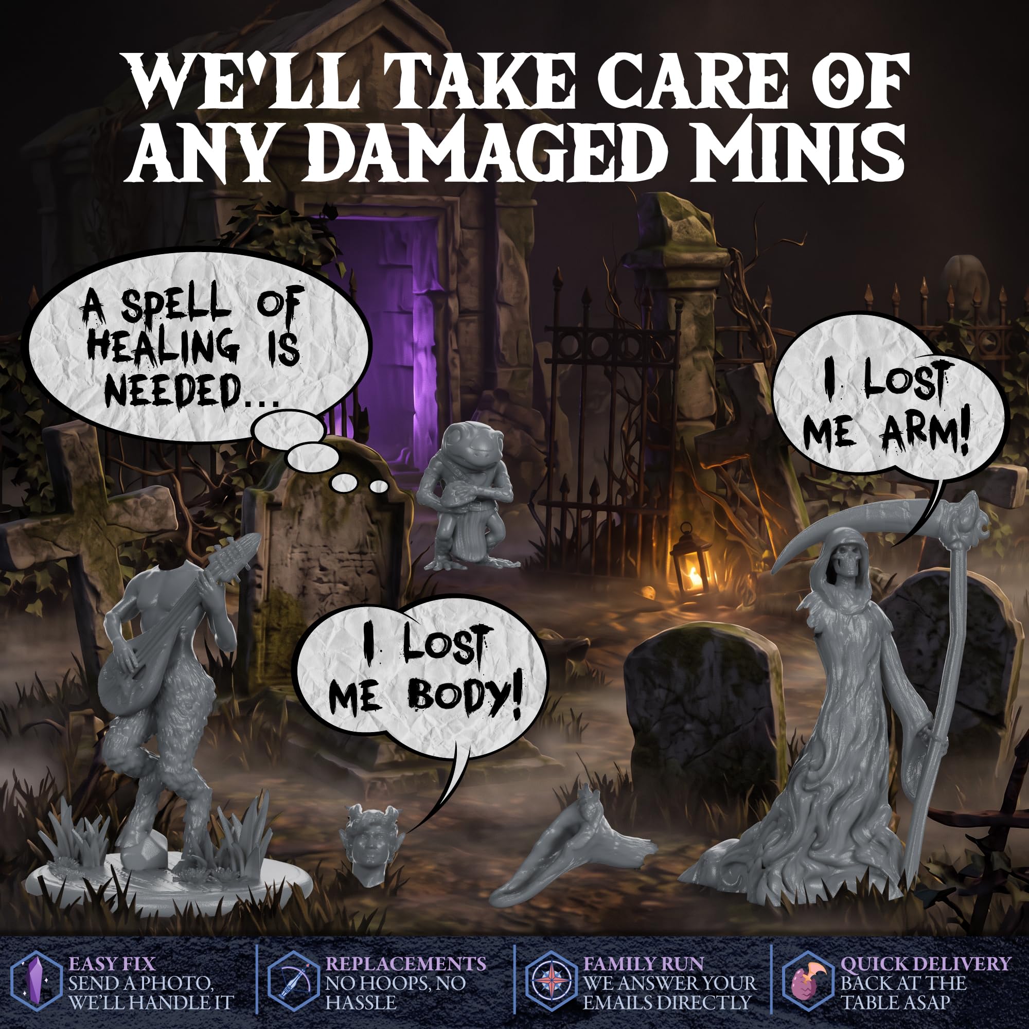 Underdusk: Chaotic Encounters – 64 D&D Miniaturen Set | Hochdetailliertes PVC, unbemalt | Inkl. Datenblättern & Storys für RPG & Tabletop