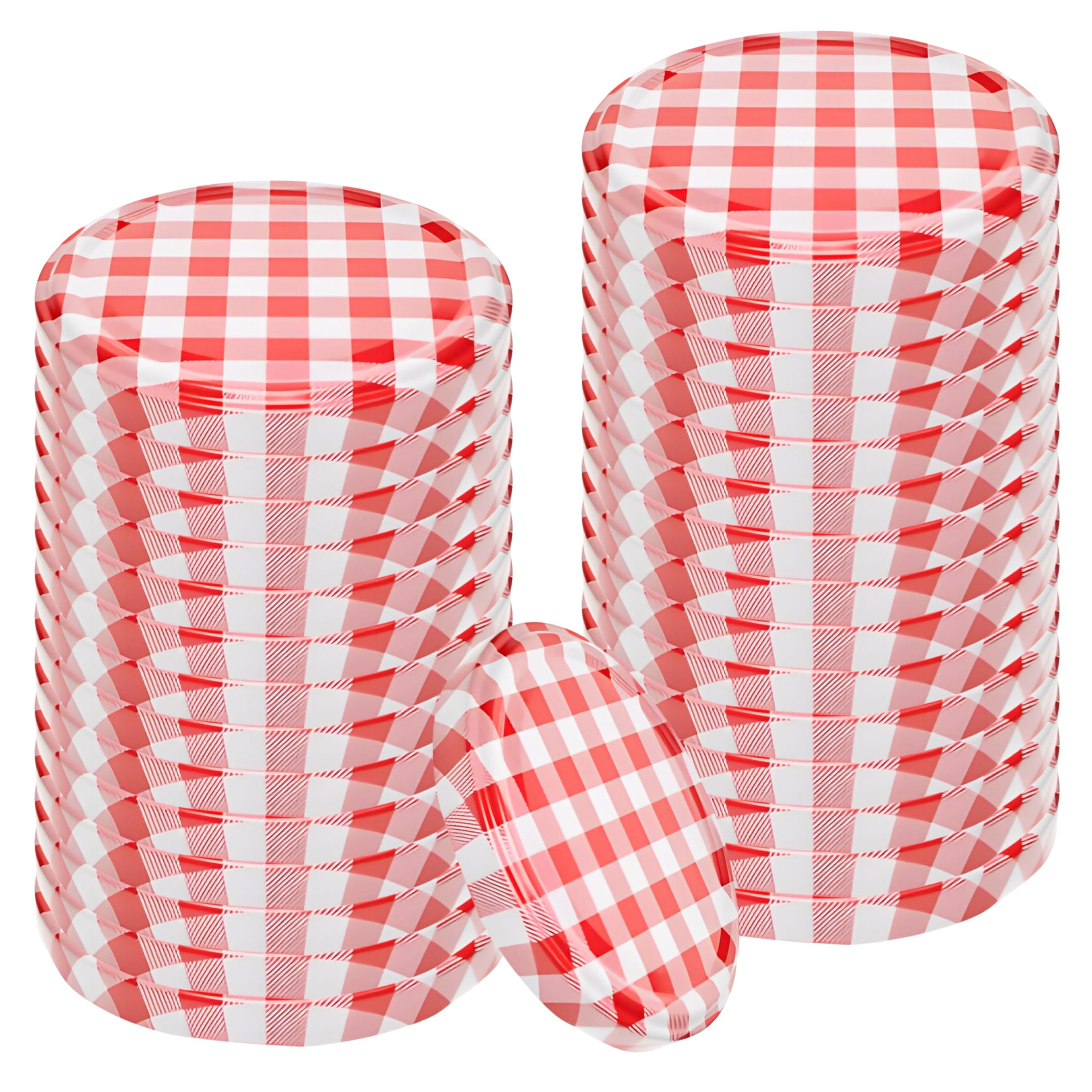 30 coperchi Twist-Off 66 mm TO66 coperchio di ricambio rosso bianco Ø 69 mm per bicchieri con bocca TO66 (56-57 mm)