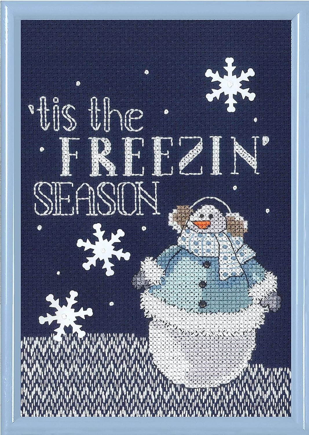 Janlynn Tis The Freezin Season Cross Stitch Kit, 5 x 7, 5x7 14 Count