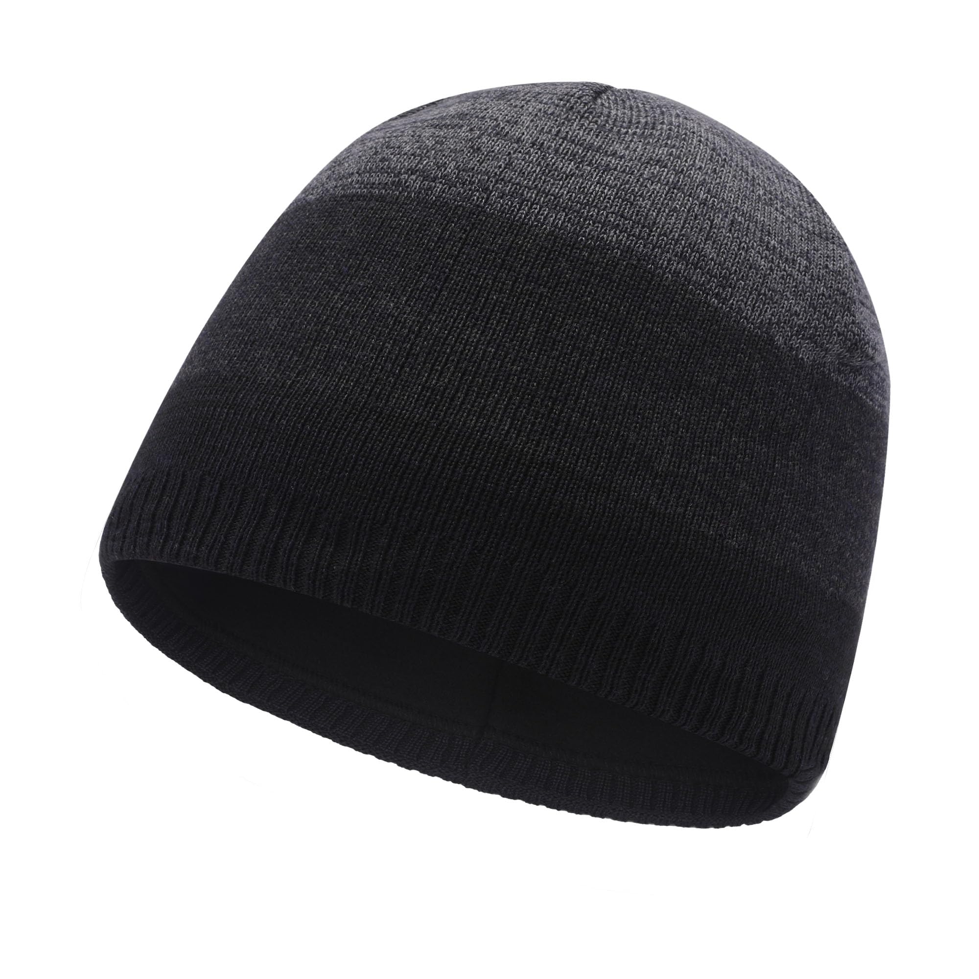 ZLYC Men Fashion Knit Beanie Hat Winter Warm Thick Daily Skull Cap(Mixed Navy Black),One Size