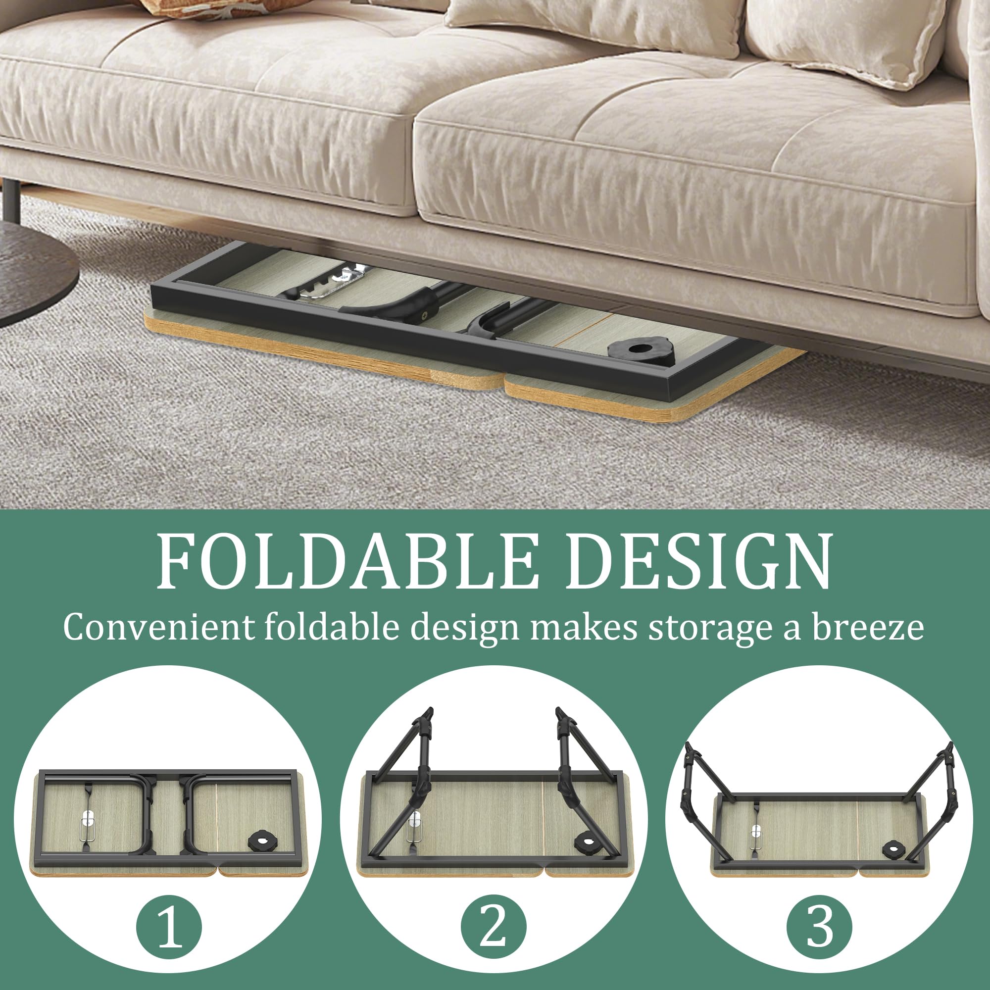Soontrans Mesa para Cama 63 x 27 x 33 CM, Mesa Cama con Portavasos, Ángulo Ajustable, para Sofa, Suelo, Trabajar, Estudiar, Leer, Plegable (Madera)