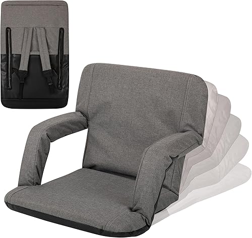 ONIVA de Picnic Time, Ventura - Silla reclinable portátil para estadio y grada, gris jaspeado, 38 x 20 x 4 (618-00-105-000-0)