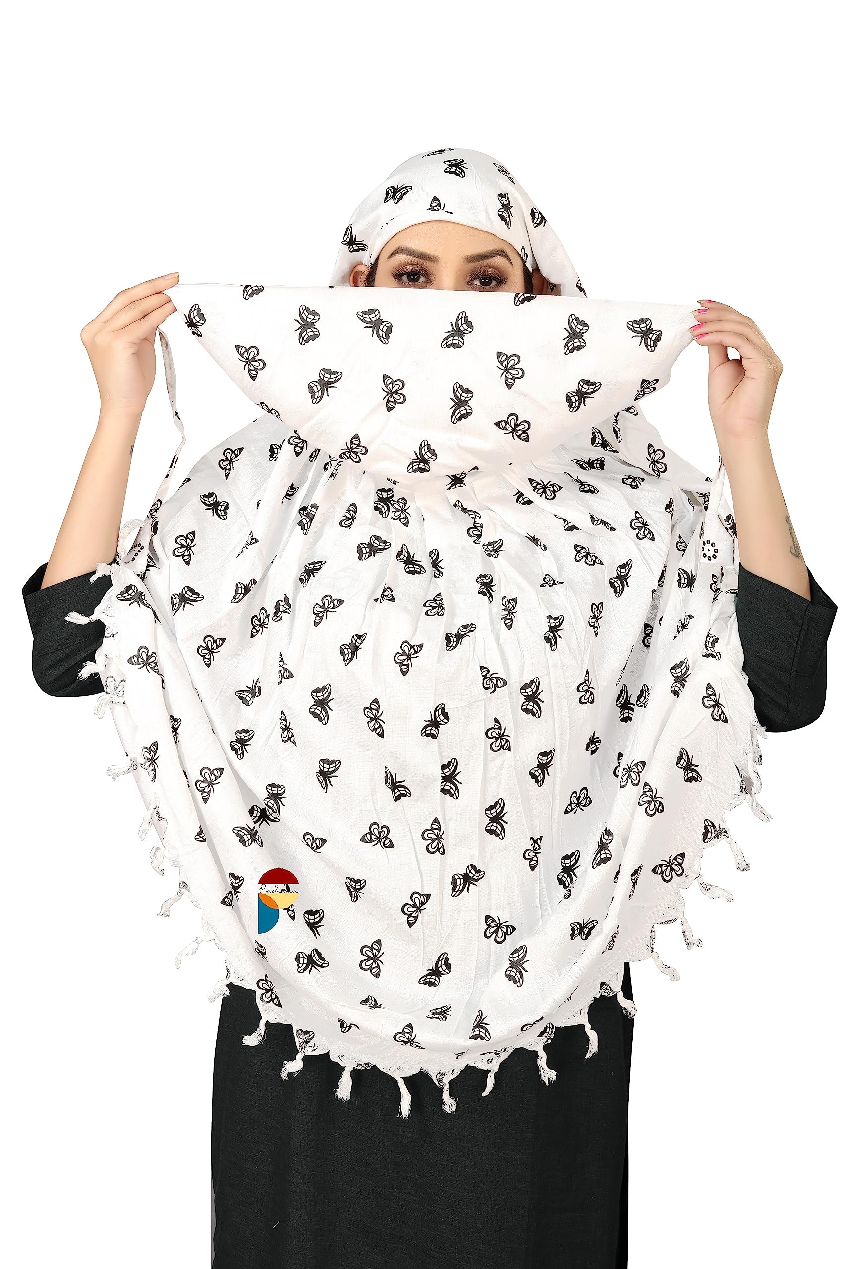 Cotton Innovative Stylish Printed Pattern Fancy Scarf With Sun Protection Cover Face Cotton Driving Scarf for Women and Girls