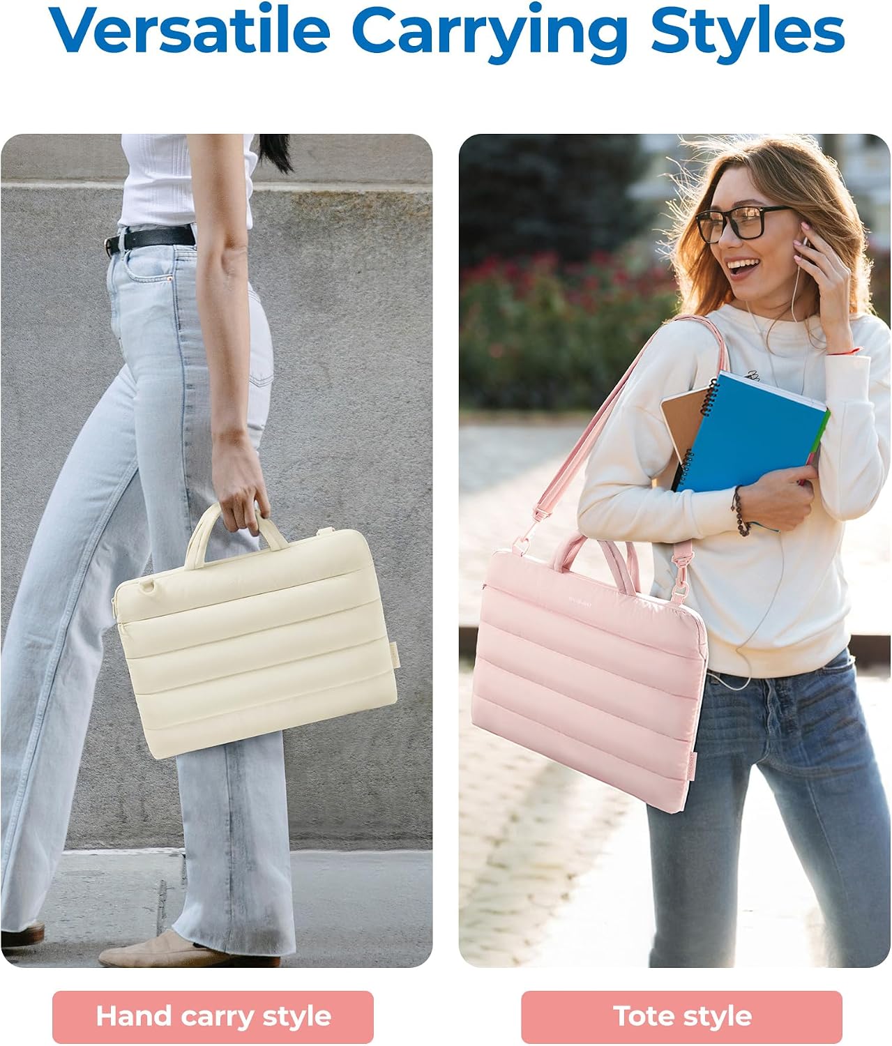 BAGSMART 15.6 Inch Laptop Sleeve with Handle Slim Protective Case for Women image 5