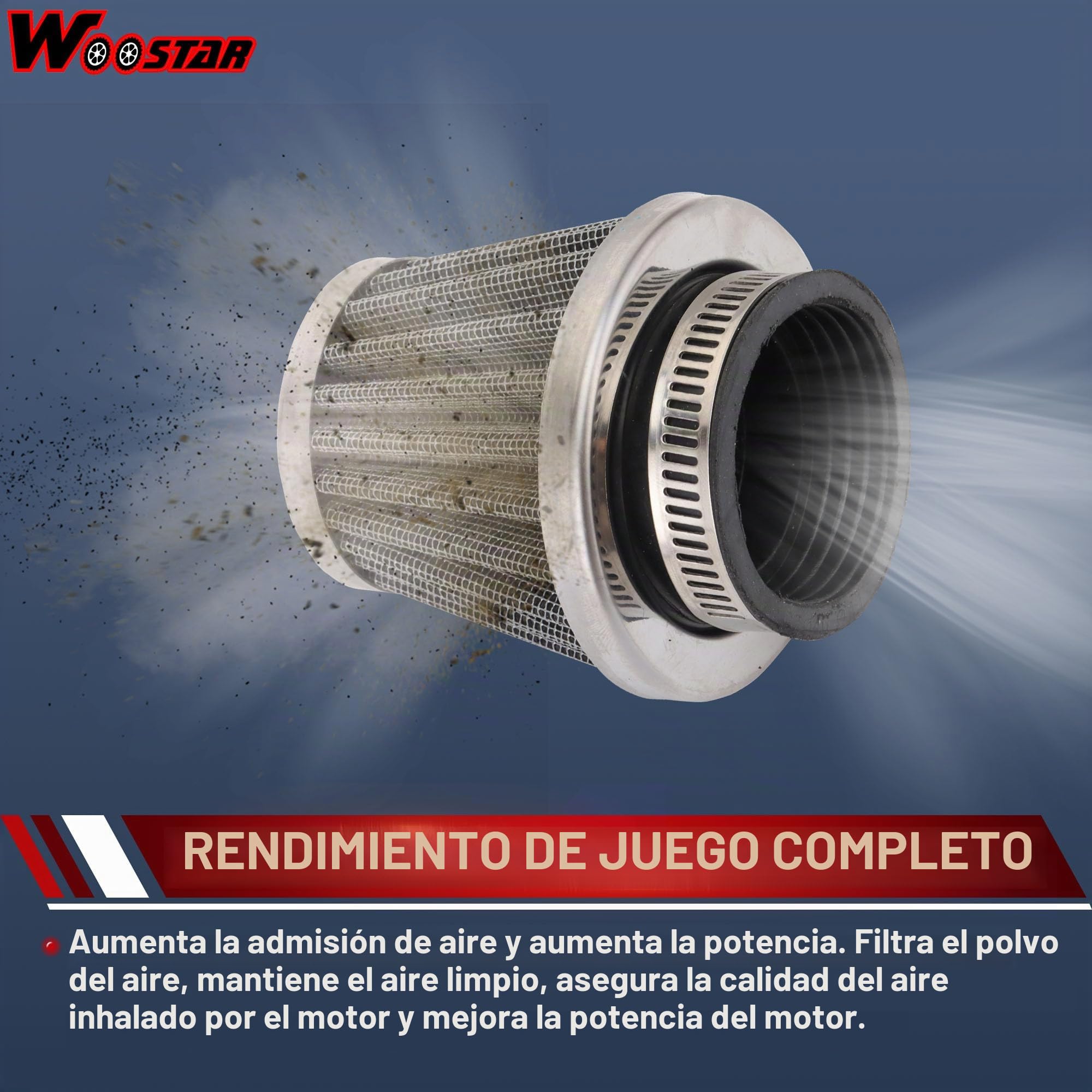 WOOSTAR PD24J Carburador con 42mm Filtros de Aire Admision Aire Tubo Reemplazo para 4 Tiempos GY6 125cc 150cc Taotao Go Kart Scooter 152QMI 157QMJ Motor
