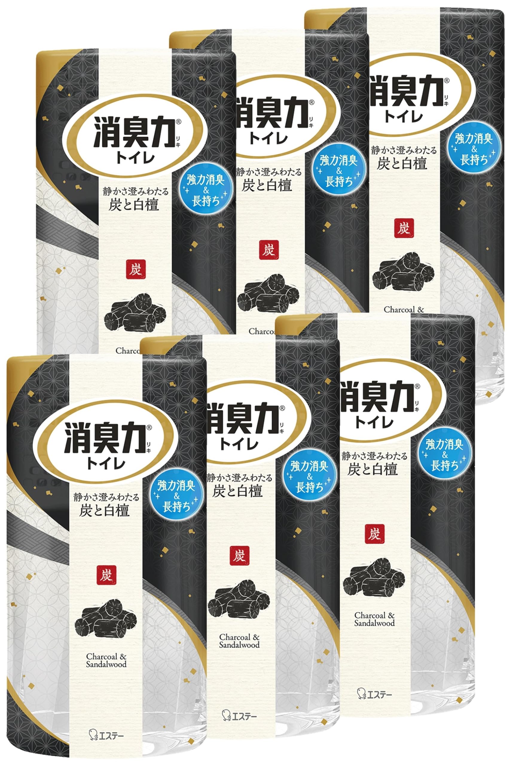 消臭力 [まとめ買い] トイレ用 置き型 炭と白檀 400mL×6個 トイレの消臭力 トイレ 置くだけ 消臭剤 消臭 芳香剤