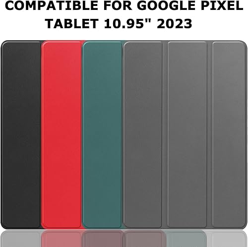 Miniatura 6 de NINKI Google Pixel - Funda y soporte para tablet, múltiples ángulos de visión, policarbonato duro + protección trasera de piel sintética, color gris