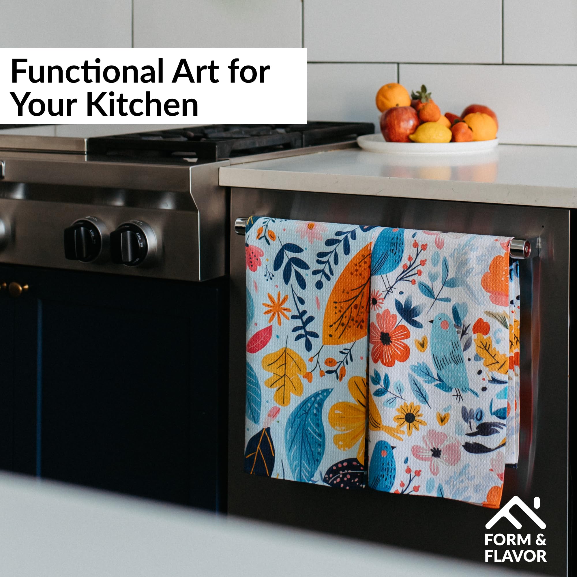 Paños de cocina decorativos, bonitos paños de cocina, paños de cocina de gofre, paños de cocina de gofre para cocina, toalla de cocina con lazo para colgar, toallas de cocina de arte popular, toallas