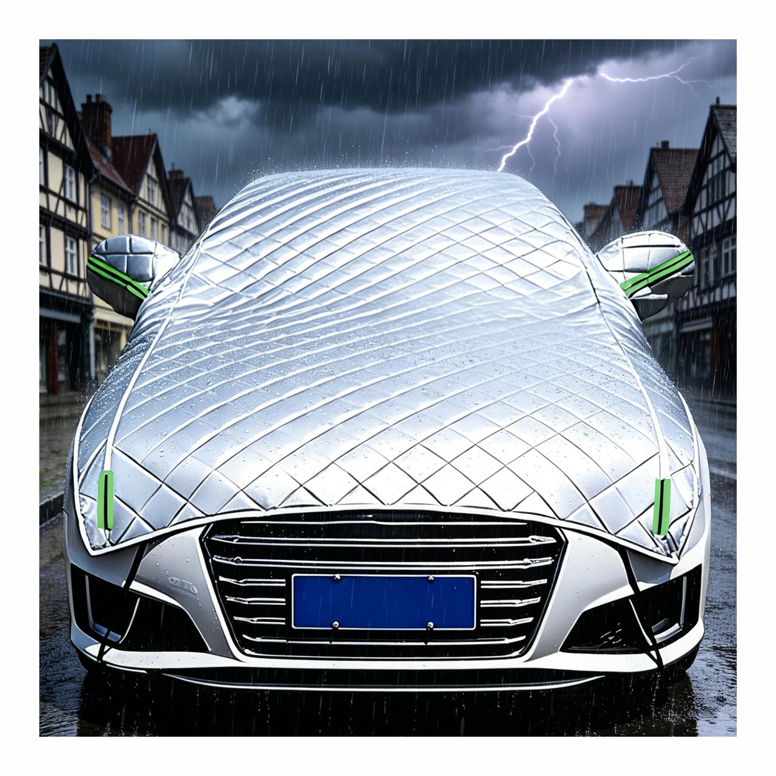 Bâche Voiture Extérieur Anti-Grêle pour Opel Corsa(1993-2025), Demi-Housse Protection Voiture Anti-grêle Imperméable Anti-Neige Anti-UV Épaissie Tous Temps Protection Extérieur HS5