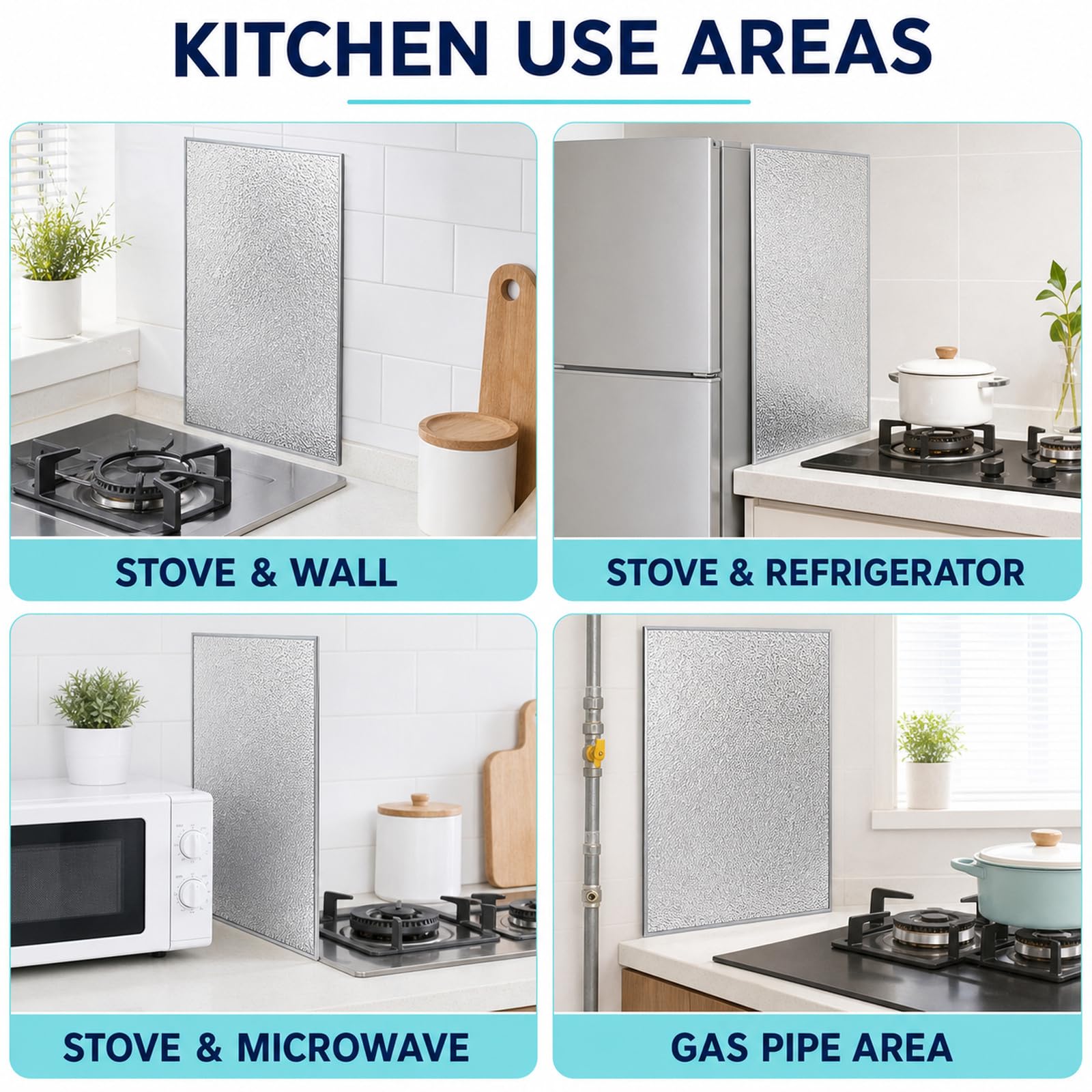 Panel de protección térmica,Panel de protección térmica de Aluminio,Panel Aislante térmico para refrigerador,Protector térmico Cocina,para Estufa,Armario de Cocina y protección de Pared