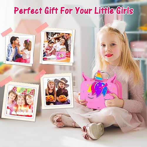 Miniatura 7 de Kit de maquillaje para niñas  Juguetes de maquillaje lavables 2 en 1 para niños y kits de arte de uñas con secador de uñas y estuche de cosméticos,