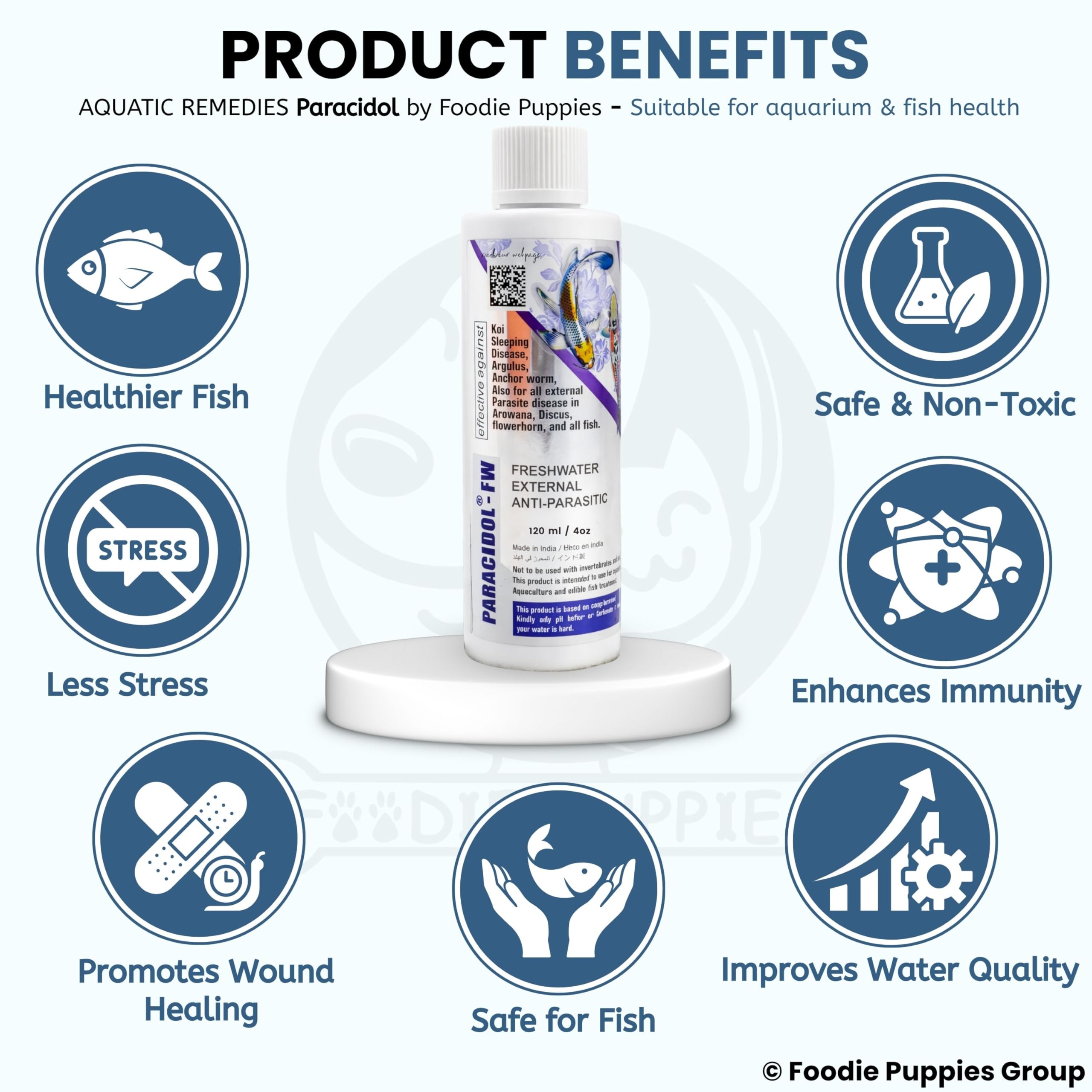 Foodie Puppies Aquatic Remedies Paracidol Freshwater Aquarium Medicine (120ml, Pack of 1) 2