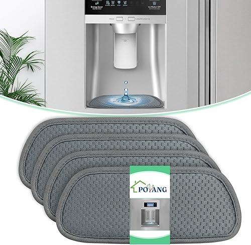 Bandeja de goteo para nevera 4 unidades Retangulares - Bandeja de goteo para refrigerador Samsung antideslizante, alfombrillas absorbentes para