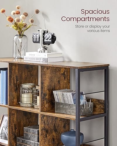 Miniatura 8 de VASAGLE Librería, estantería, organizador de almacenamiento de 9 cubos, estante industrial abierto, para dormitorio, oficina, sala de estar, marco