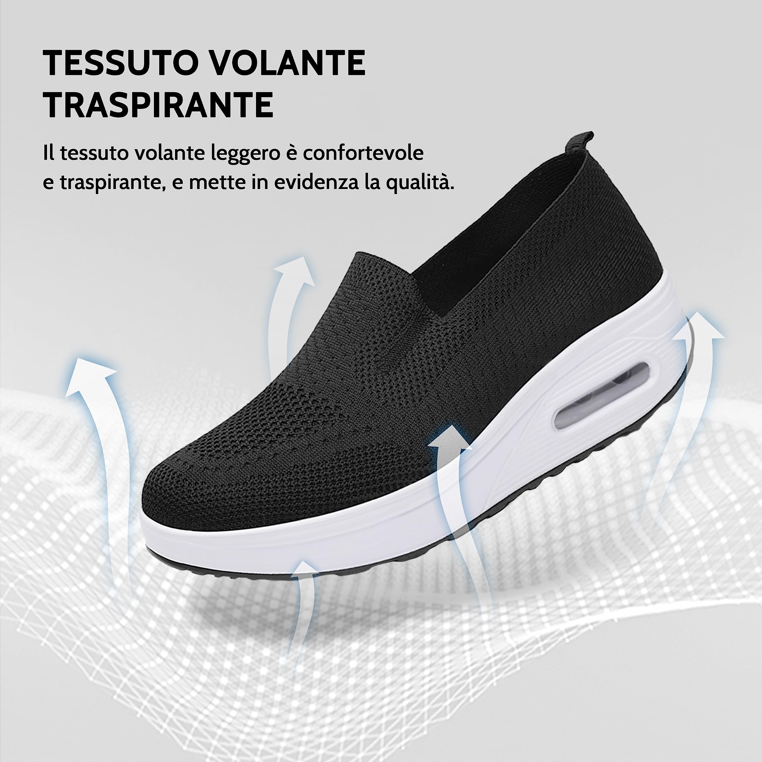 Donna Scarpe da Ginnastica Sportive Sneakers Dimensione 35-42eu Running Basse Basket Sport Outdoor Fitness Mesh Scarpe da Corsa Scarpe da Barca Mesh Scarpe da Camminata MocassiniZeppa