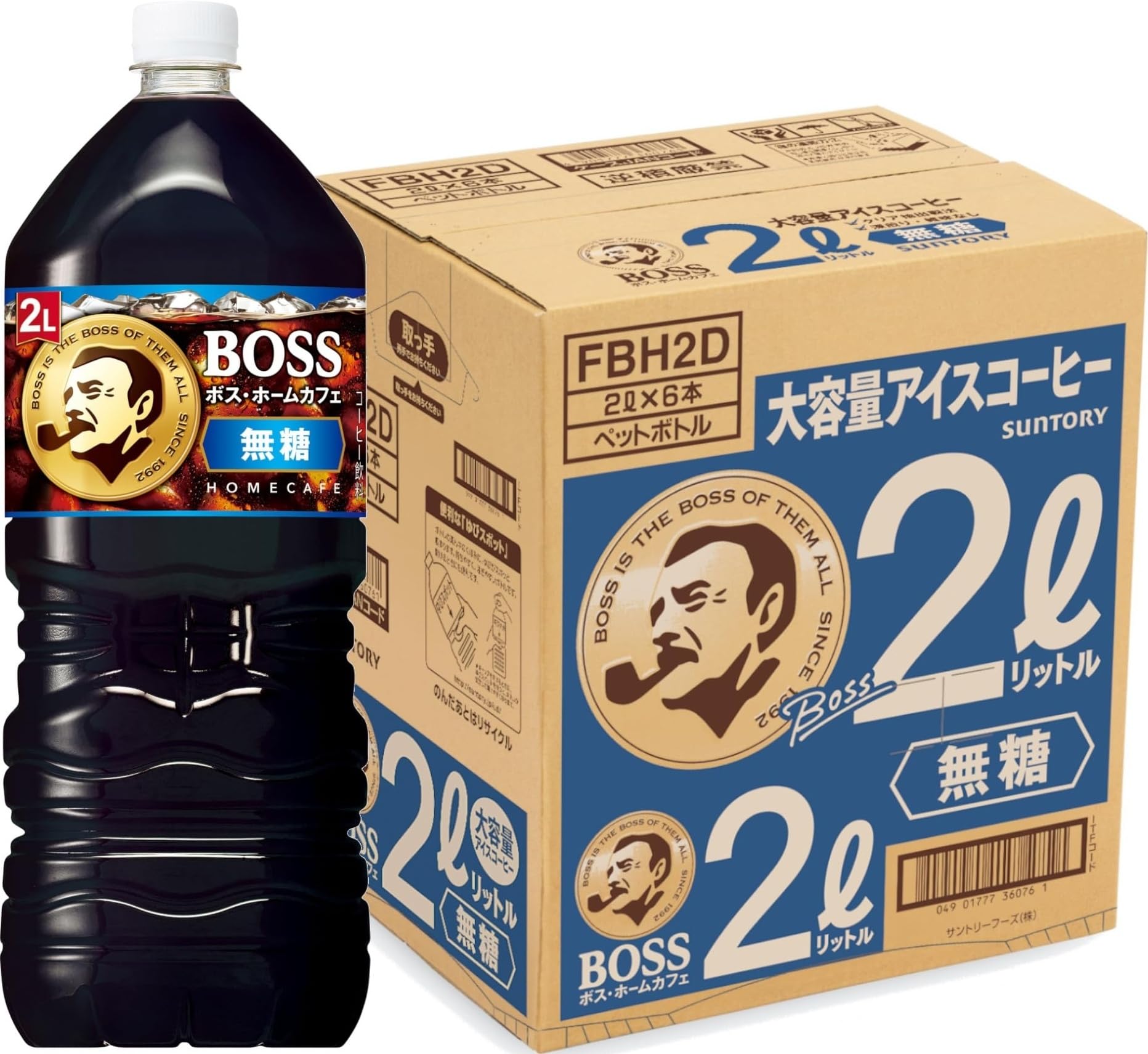 サントリー ボス ホームカフェ 無糖 大容量 アイスコーヒー 2L ×6本