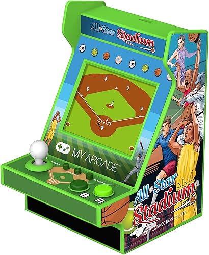 My Arcade All Star Stadium Nano Player, mini máquina de arcade totalmente portátil con 207 juegos retro, pantalla de 2.4 pulgadas, verde, pequeña My Arcade All Star Stadium Nano Player, mini máquina de arcade totalmente portátil con 207 juegos retro, pantalla de 2.4 pulgadas, verde, pequeña