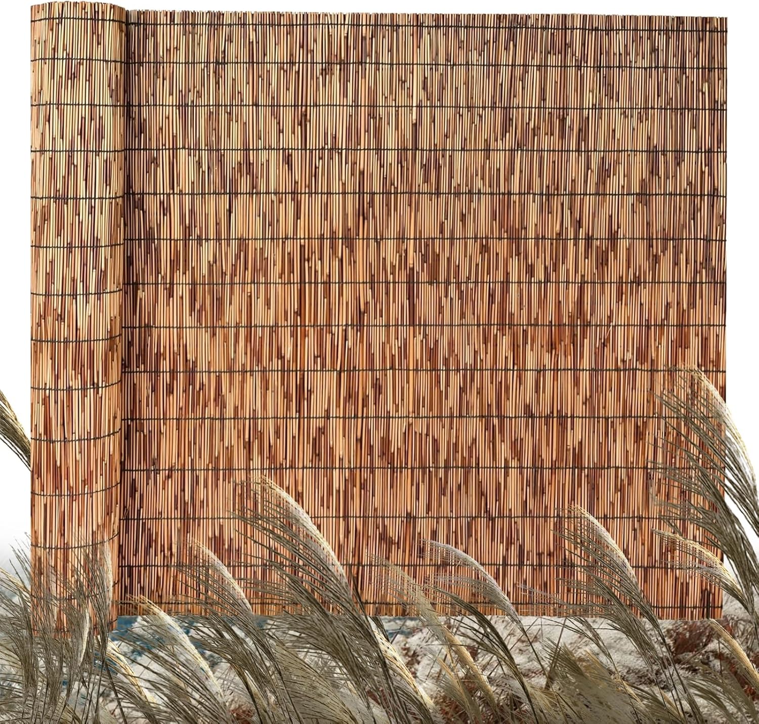 MMleYN Natural Reed Fencing Rolls, Bamboo Screen, Bamboo Fencing, 1.6 2 ...