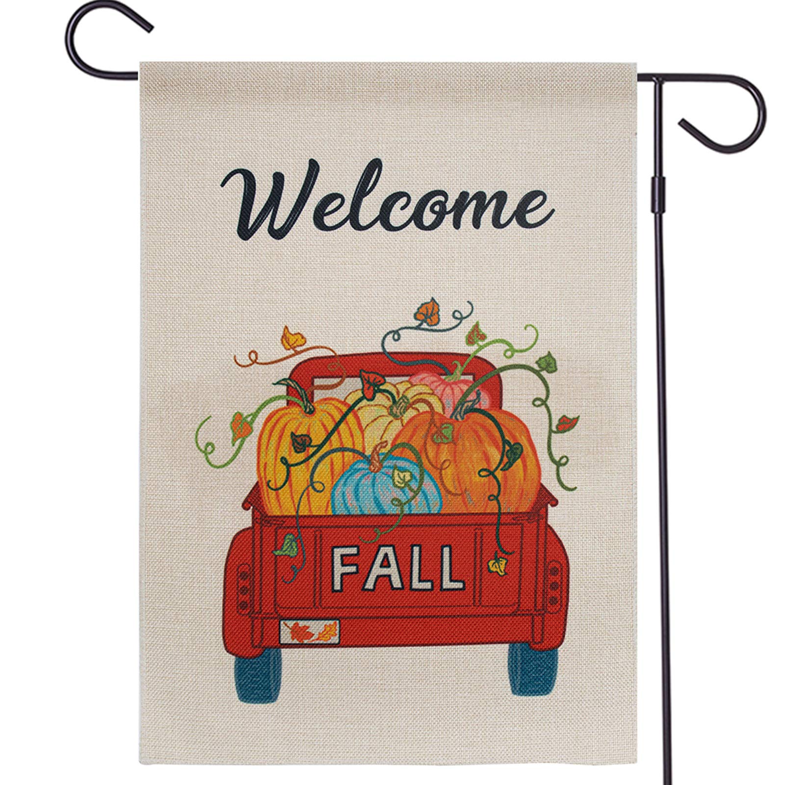 Roterdon Welcome Fall Pumpkin Car Farmhouse Harvest Vertical
