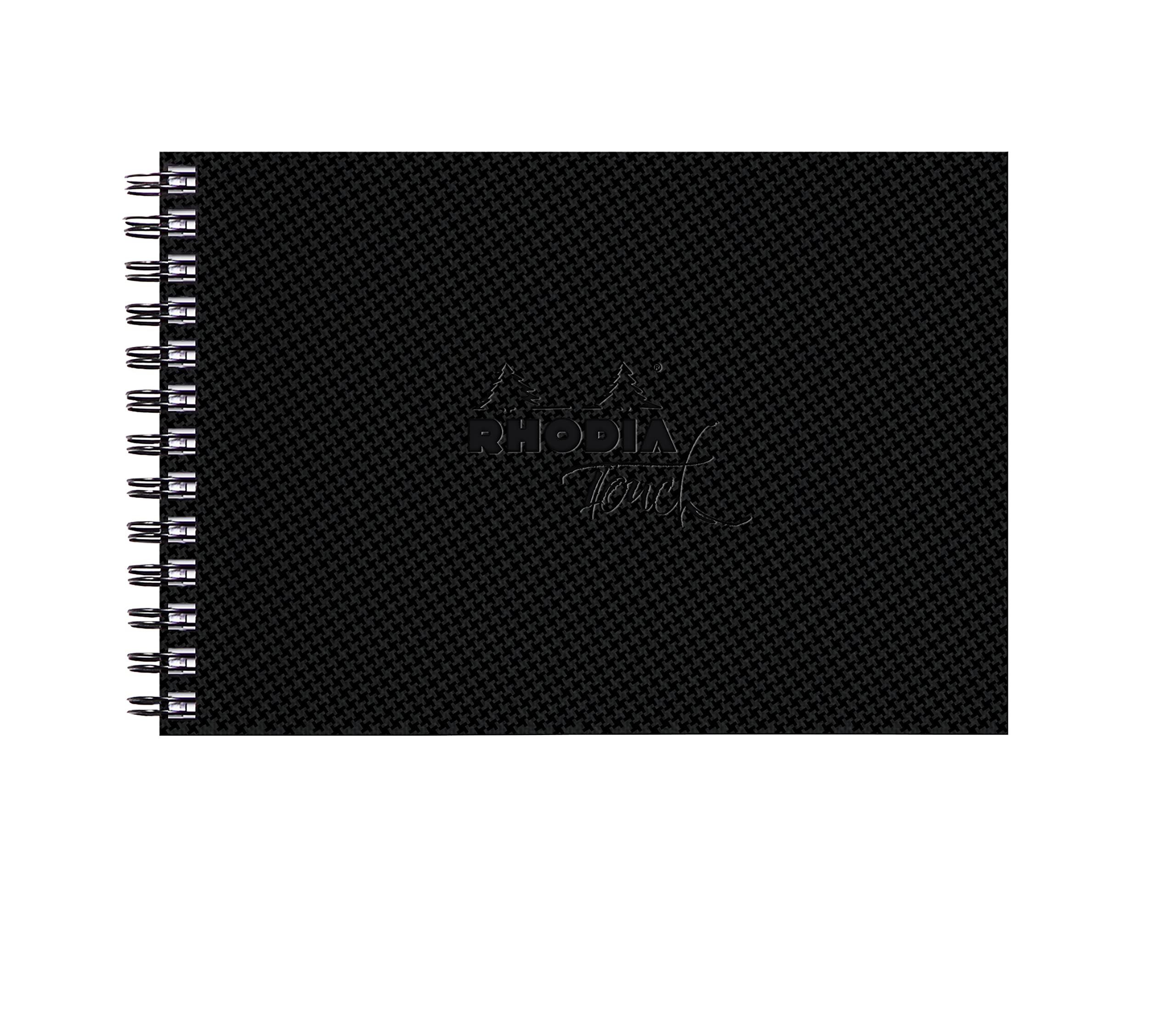 RHODIA TOUCH 116144C - Watercolour notebook 100% cotton - fine grain - 300 gsm - A6 landscape - 40 non-microperforated pages - Hardcover Watercolour Book