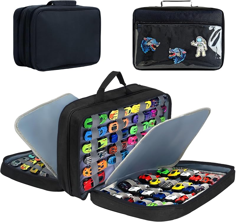96 Toy Cars Storage Case Compatible with Hot Wheels | Hotwheel Carrying Case for Hot Wheels Car,Matchbox Cars,Mini Toys.Hot Wheel Storage Case,(Black Bag Only)