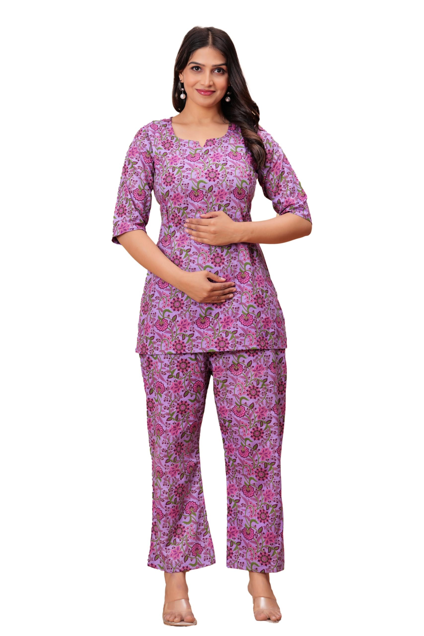 fashion swag Womens Cotton Printed Cord Set Maternity-picture-26