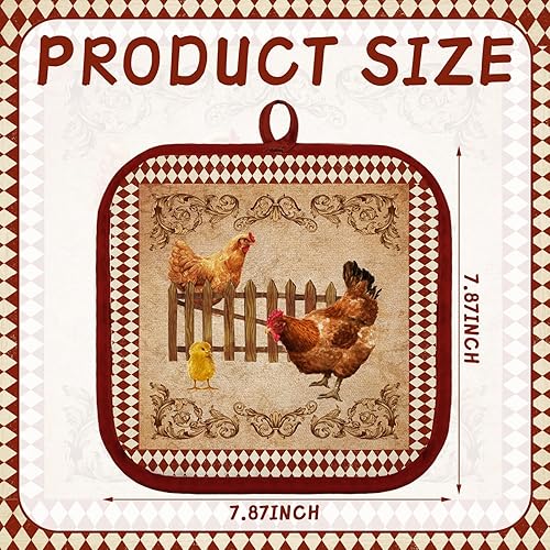 Miniatura 4 de Bencailor 12 soportes para ollas con bolsillo, divertidos agarraderas calientes para cocina, guantes para horno, bolsa de galletas, guantes de horno