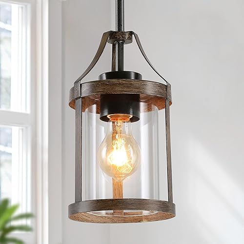 LOG BARN Pendant Lights Kitchen Island, Farmhouse Mini Kitchen Pendant Lighting 