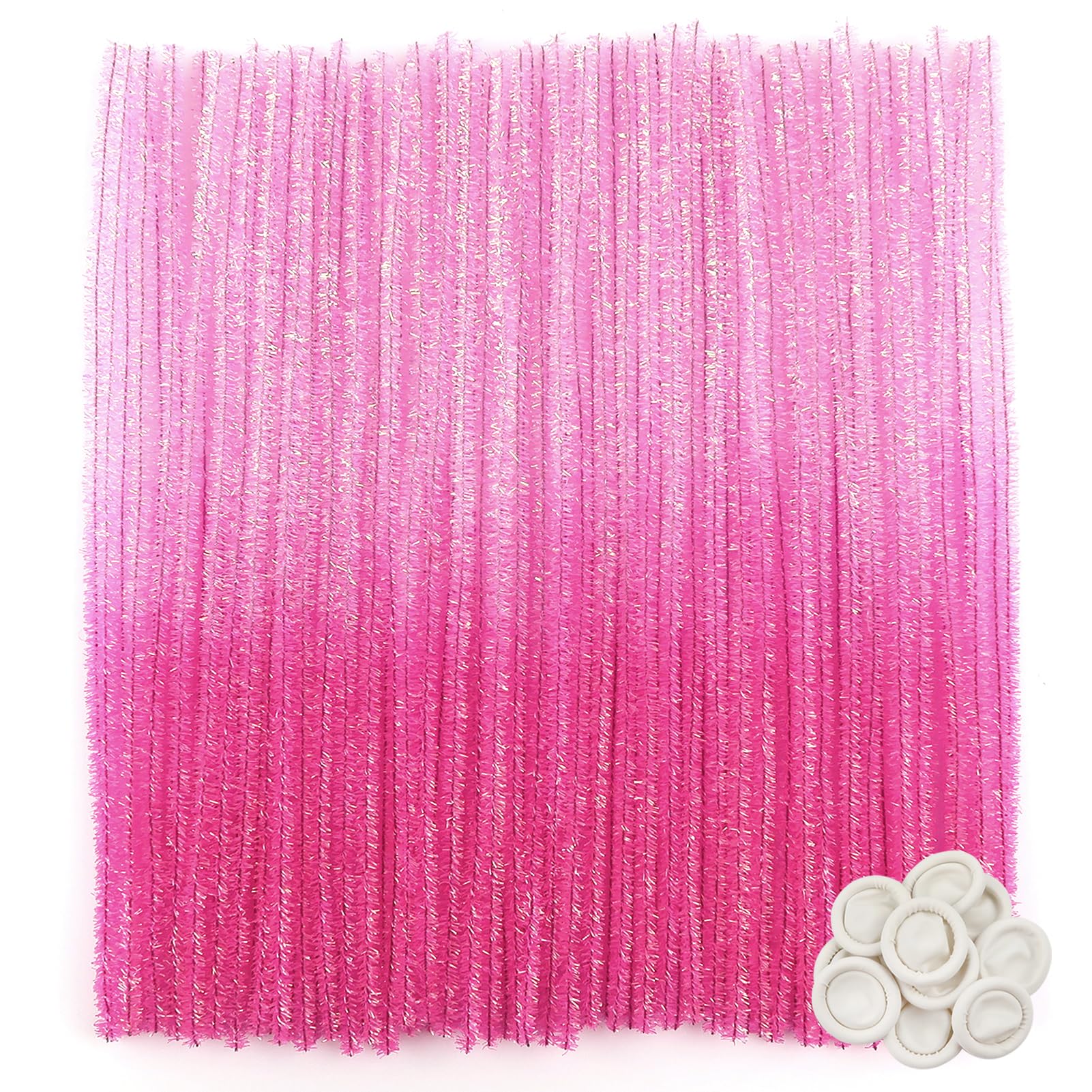 100pcs Glitter Gradient Pink Pipe Cleaners - 12 Inch Chenille Stems For Crafts, DIY, Decor - View #10