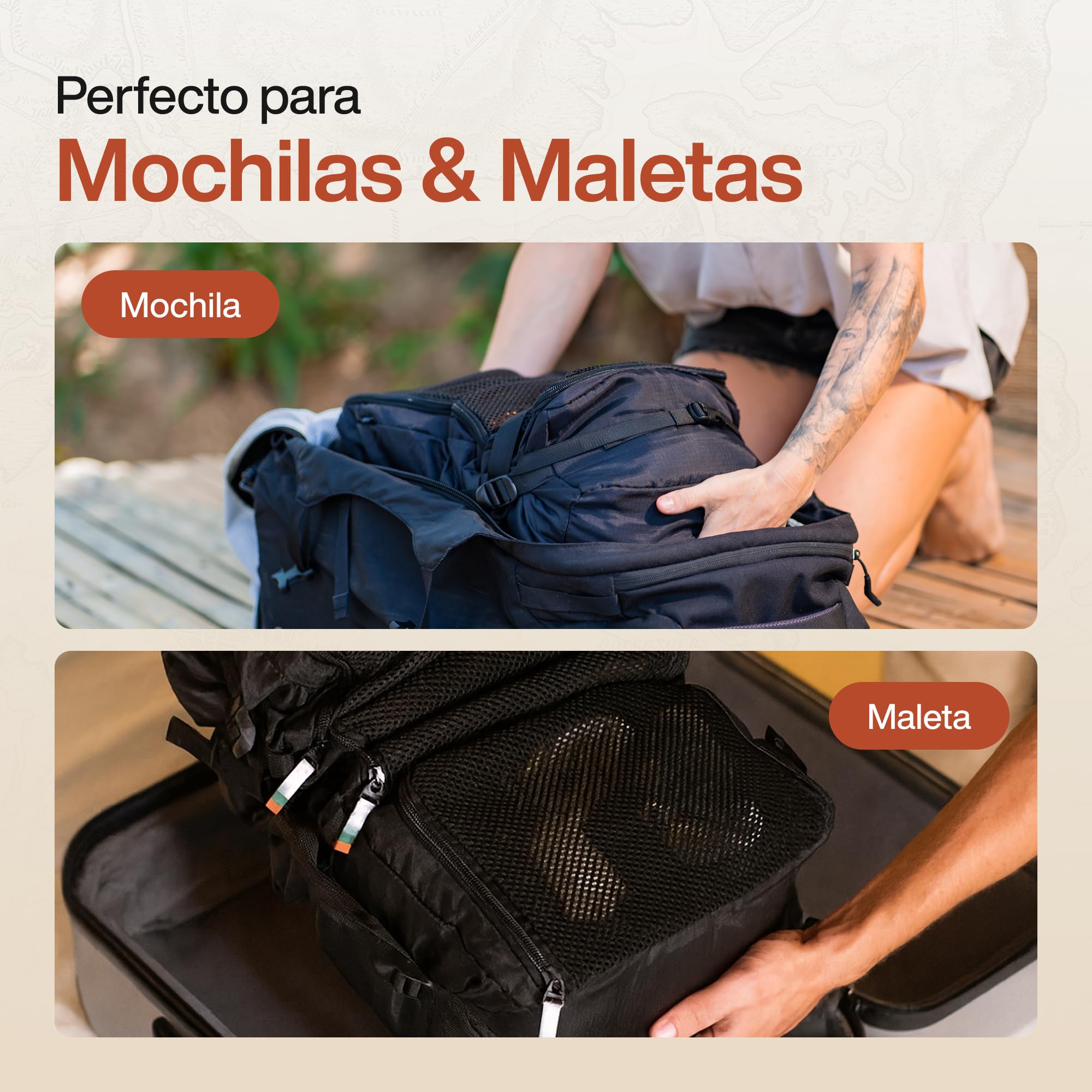 TRAVEL DUDE Organizador de maletas colgante, Organizador Maleta con Compresión, Hanging Packing Cube de Viaje, Cubo de embalaje colgante para mochila, Maletas portátiles de viaje (Negro)