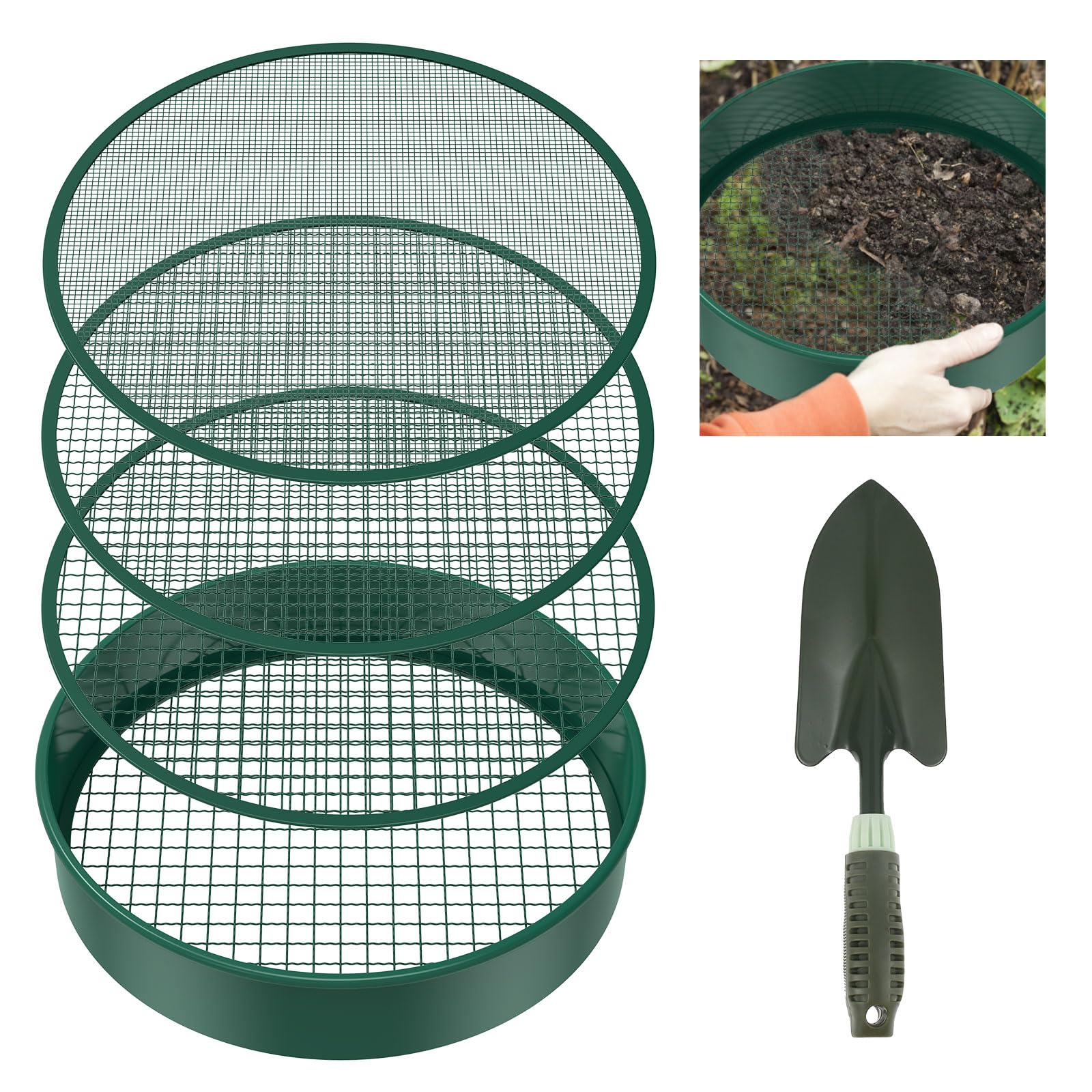 Tamis à Terre Galvanisé Pour Jardin - 3 Tailles De Maille (0,3/0,6/0,95 Cm) - Adapté Aux Seaux 18L