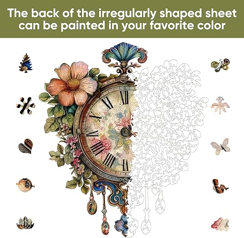 Miniatura 6 de Jiroinlly Rompecabezas de madera, rompecabezas de madera con diseño de flores para adultos, 200 piezas, rompecabezas de madera vintage de forma