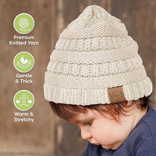 Vista 121 de KeaBabies 3-Pack Baby Beanies for Boys, Girls - Stretchy Knit Baby Hats, Cute Newborn Sweet Pea