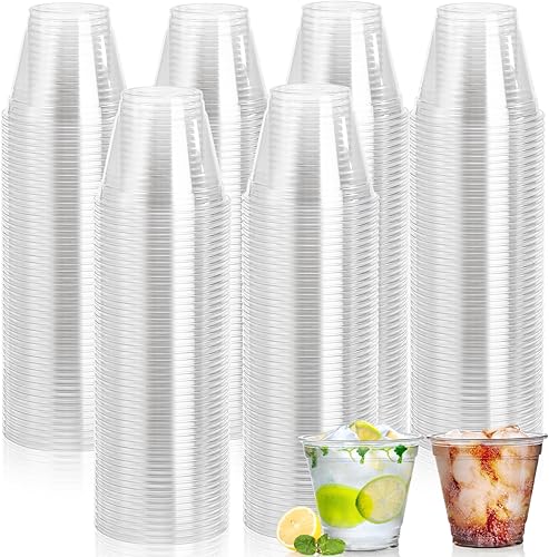 Paquete de 200 vasos de plástico transparente, vasos desechables transparentes de 9 onzas, vasos para bebidas frías para fiestas, bodas, Navidad,