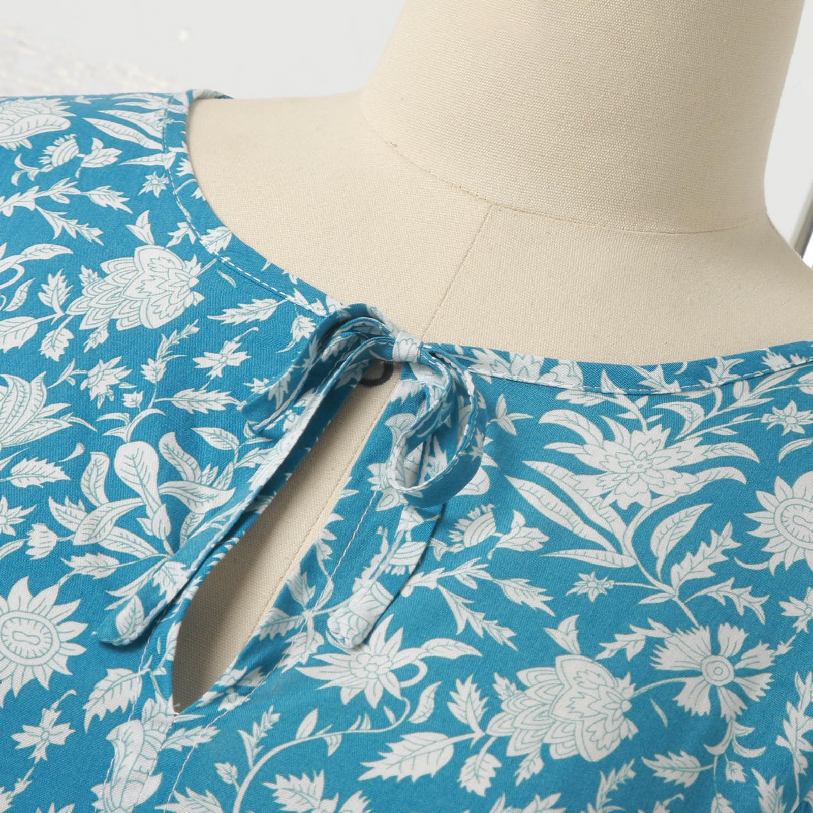 Vestidos Casuales De Verano for Mujer, Vestido Playa Midi Suelto con Mangas Abullonadas Y Estampado Floral, Medio Abierto