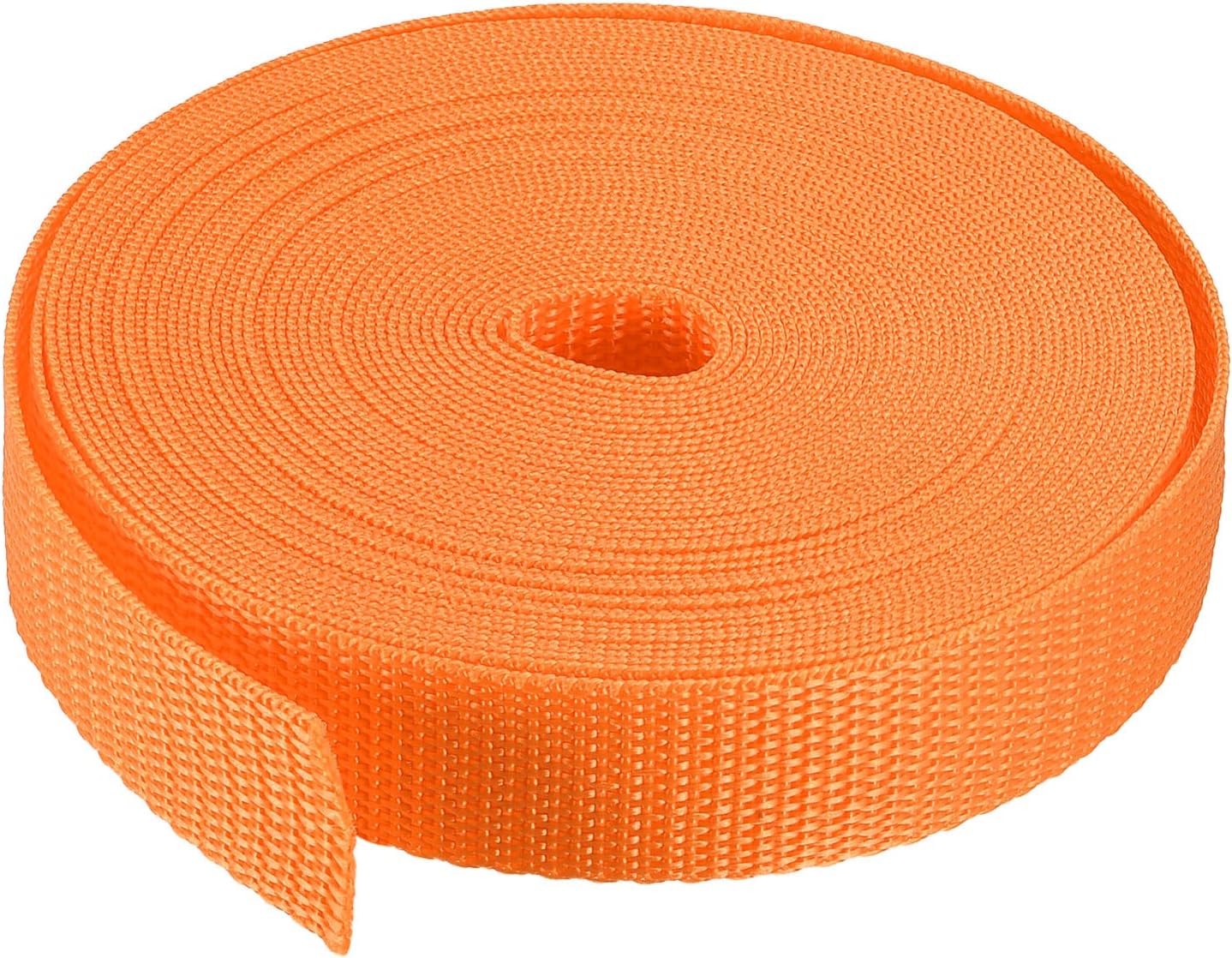 MECCANIXITY Lightweight Polypropylene Webbing Strap 1" 10 Yards Light Orange Strapping Band for Outdoor